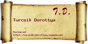 Turcsik Dorottya névjegykártya